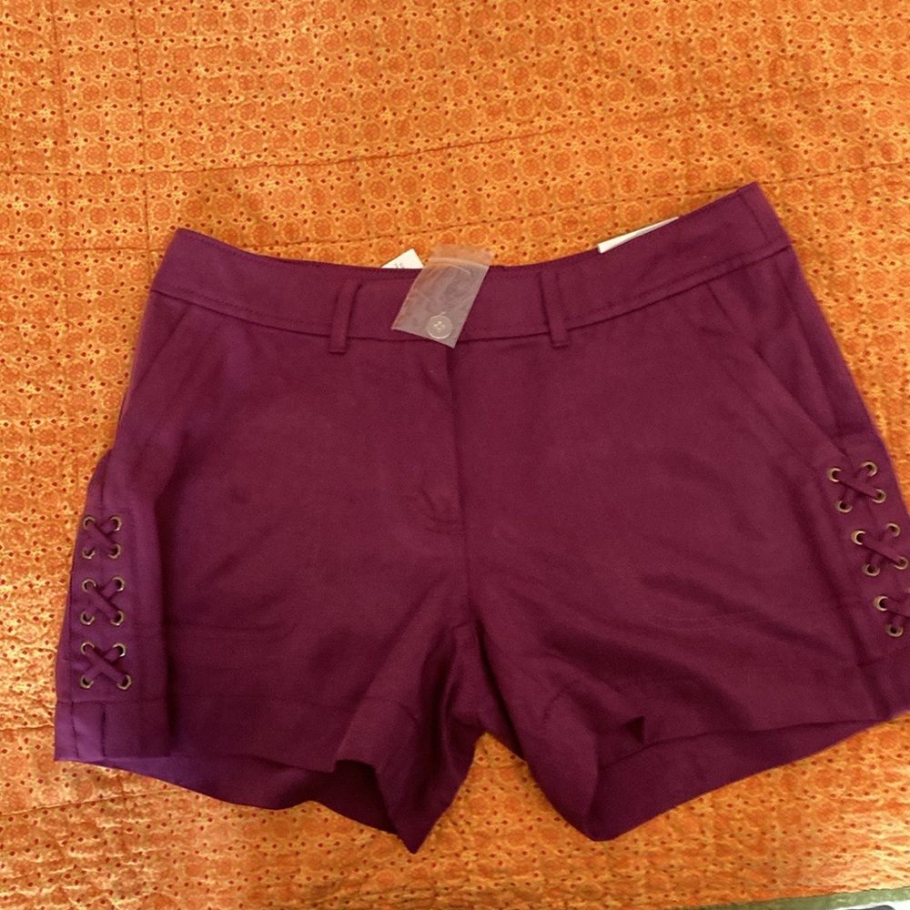 NWT White House Black Market, The 5" Short, Twill Lace Up, Color Gypsy, Size 4P